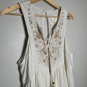 Anthropologie Sleeveless Embroidered Modal Blend Mini Dress Women's Size S